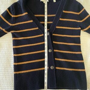 Vince Navy and Brown Wool Cardigan
